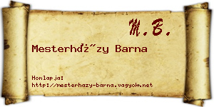 Mesterházy Barna névjegykártya