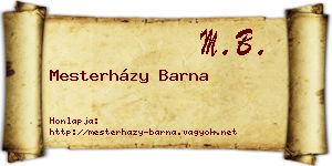 Mesterházy Barna névjegykártya