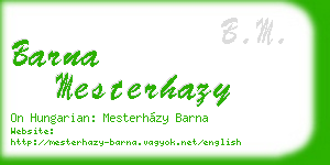 barna mesterhazy business card